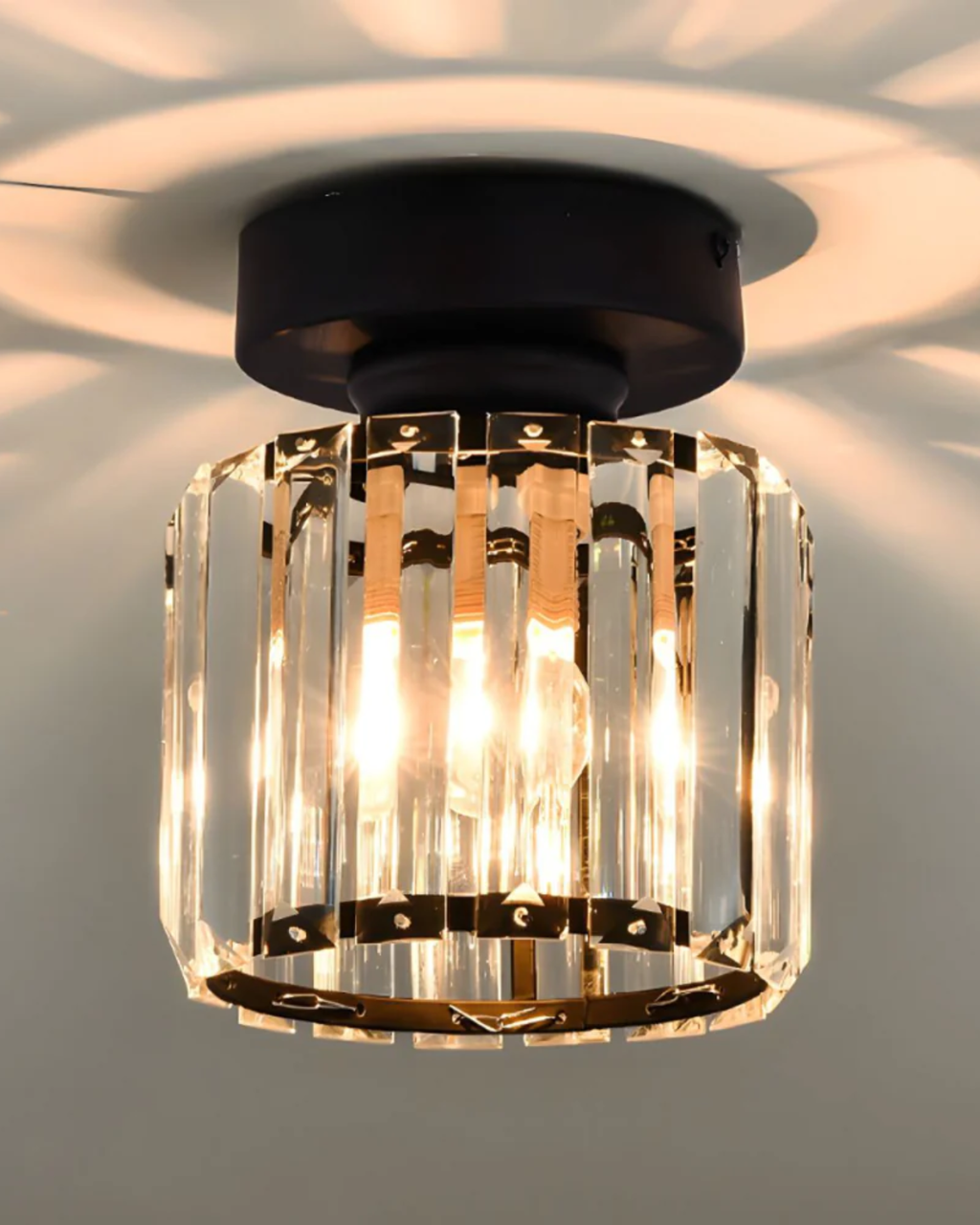 Modern Glass Square Ceiling Light 1-Light