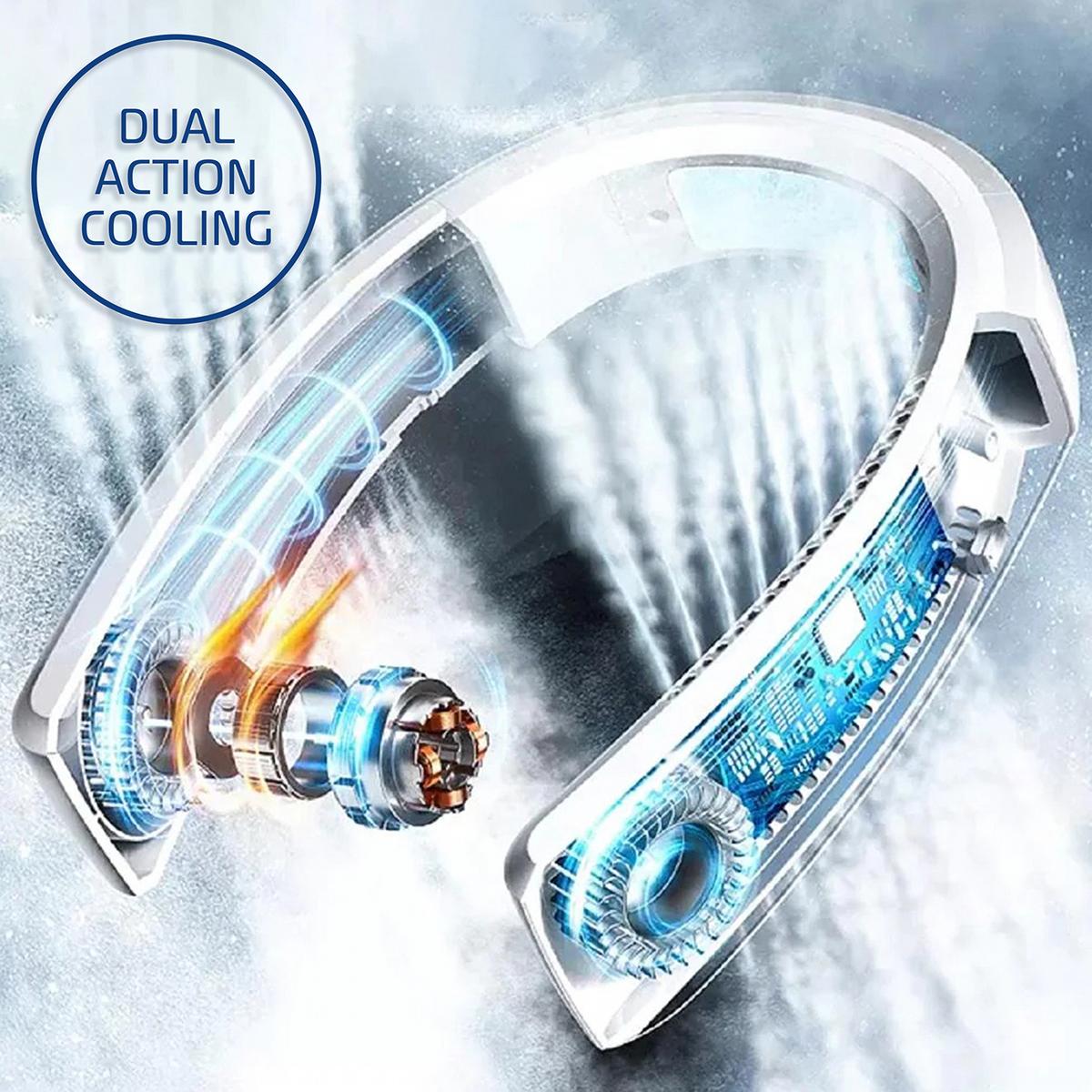 AeroChill Neck Fan Rechargeable Wearable Bladeless