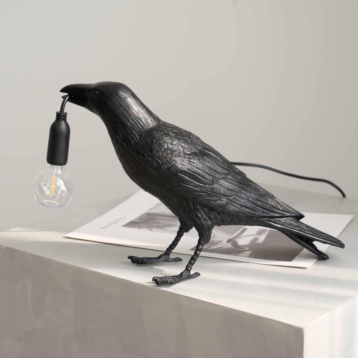 Creative Raven Resin LED Plug-In Table Lamp 1-Light