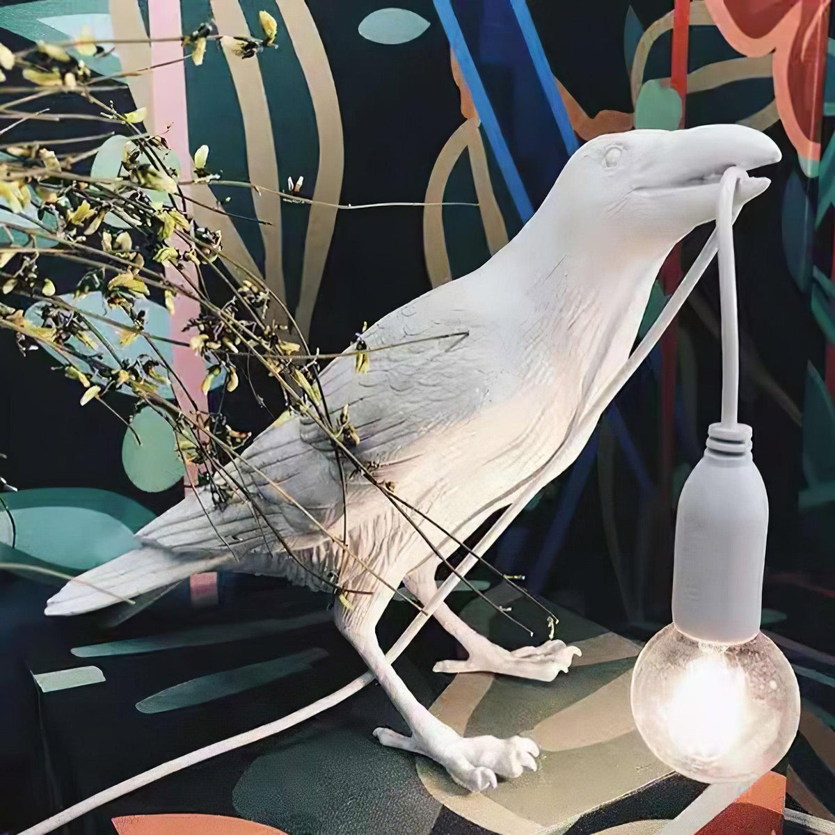 Creative Raven Resin LED Plug-In Table Lamp 1-Light