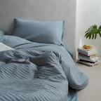 Relaxed Seersucker Cotton Duvet Cover Breathable Bedroom