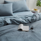 Relaxed Seersucker Cotton Duvet Cover Breathable Bedroom