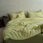 Relaxed Seersucker Cotton Duvet Cover Breathable Bedroom
