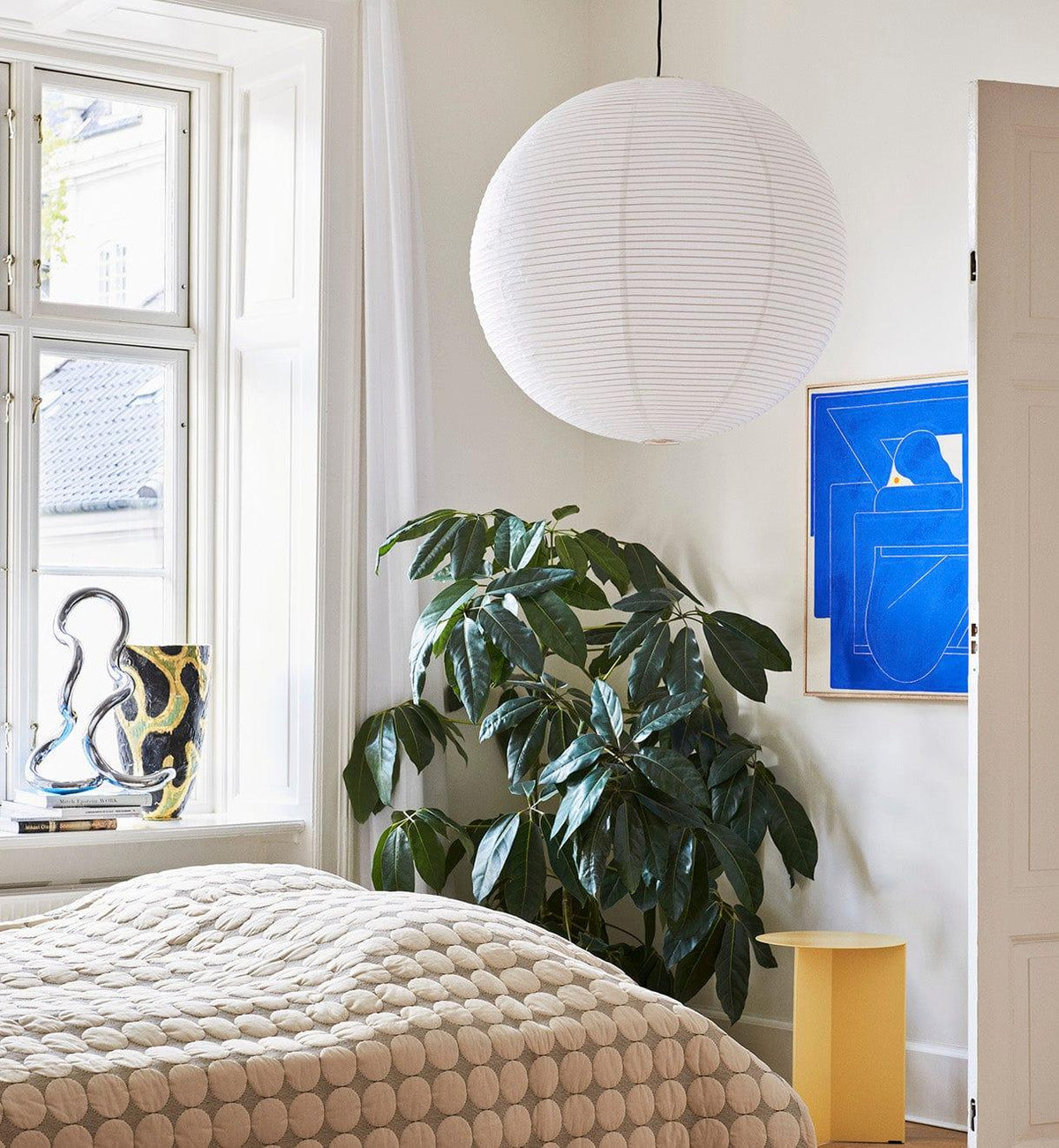 Japanese Washi Paper Globe Pendant Light 1-Light