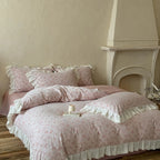 Romantic Butterfly Embroidery Bedding Set Cotton Duvet Cover