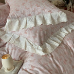 Romantic Butterfly Embroidery Bedding Set Cotton Duvet Cover