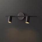 Modern Brass Double Cylinder Adjustable Wall Spotlight
