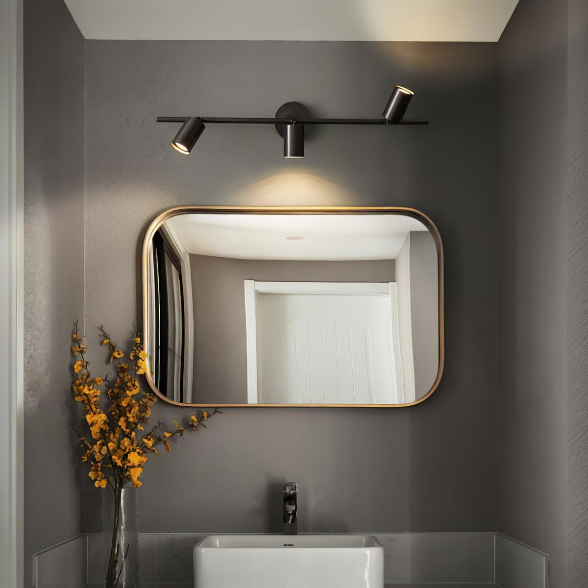 Modern Brass Double Cylinder Adjustable Wall Spotlight