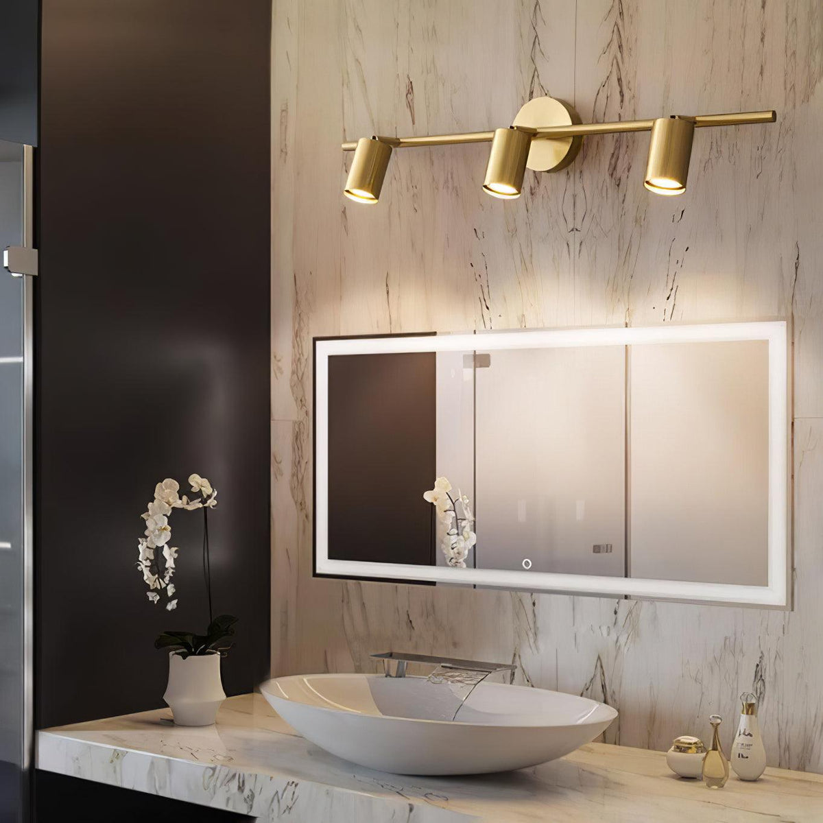 Modern Brass Double Cylinder Adjustable Wall Spotlight