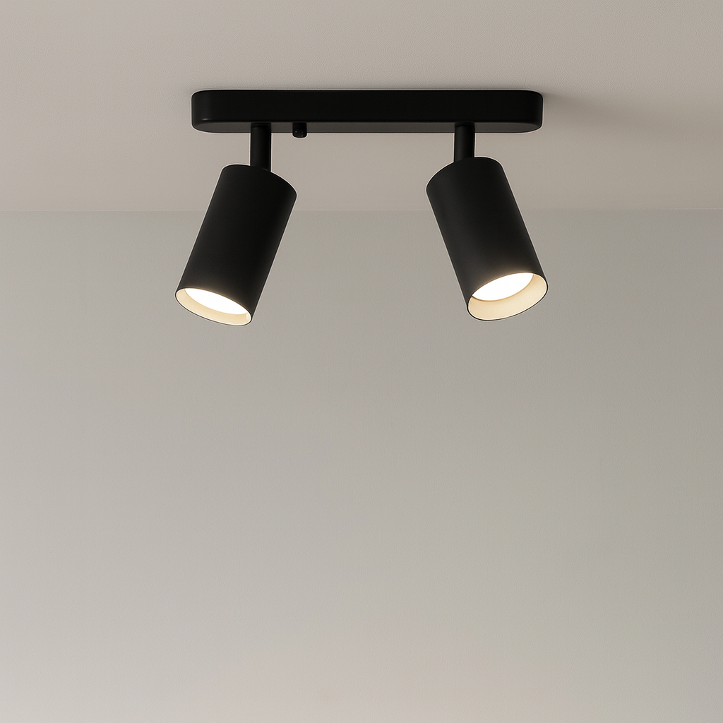 Modern Adjustable Two-Head LED Ceiling Spotlight – Directional Track Lighting Fixture