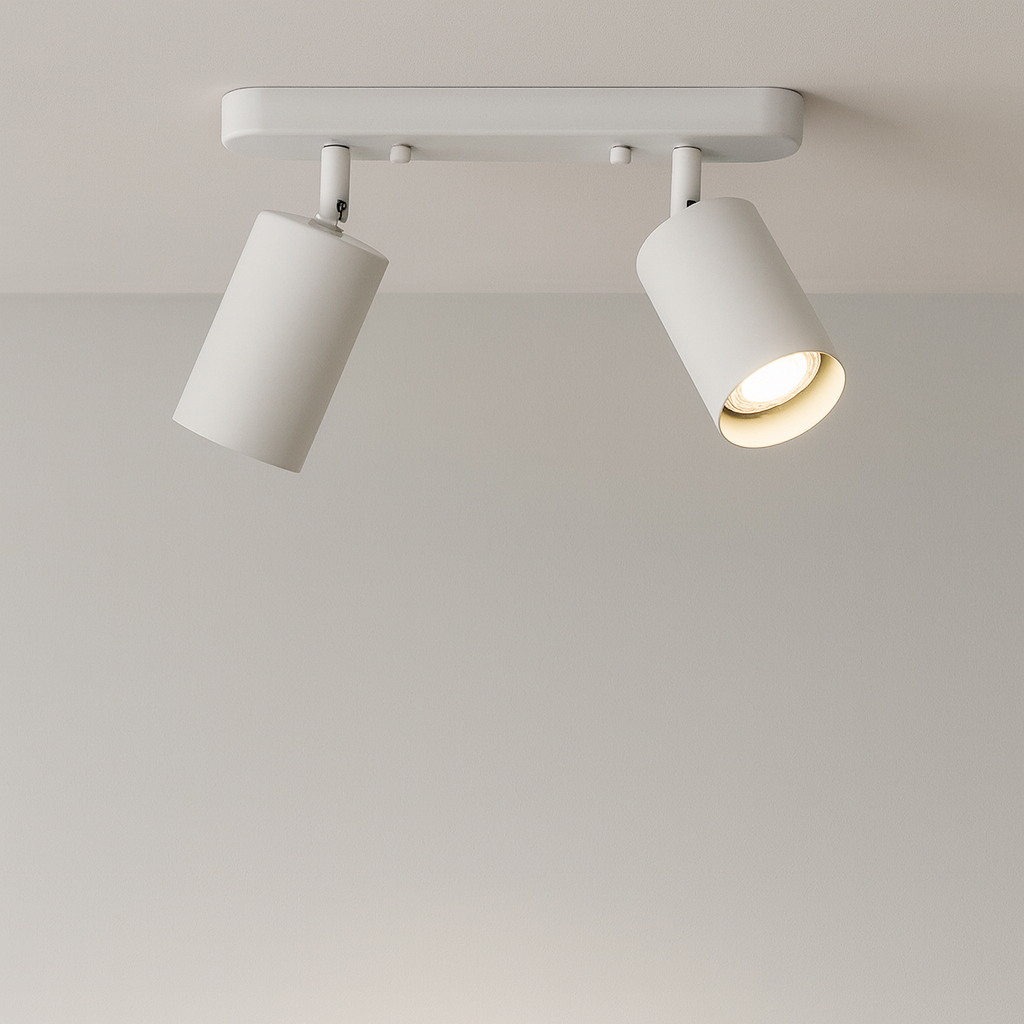 Modern Adjustable Two-Head LED Ceiling Spotlight – Directional Track Lighting Fixture