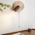 Modern Travertine Wood Rotatable Wall Sconce LED 1-Light