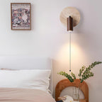 Modern Travertine Wood Rotatable Wall Sconce LED 1-Light