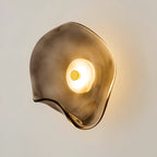 Nordic Curved Glass Japandi LED Wall Sconce 1-Light