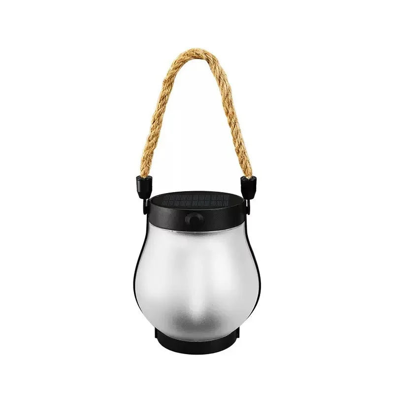 Solar Flame Rope Lantern Waterproof Hanging Garden Patio Light