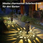 Solar Garden Stake Lights 6 Pack LED Hollow-Out Waterproof Outdoor Lawn Lamp Set