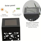 Solar Garden Stake Lights 6 Pack LED Hollow-Out Waterproof Outdoor Lawn Lamp Set