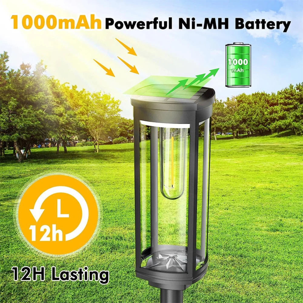 Solar Path Lights Outdoor IP65 Waterproof LED Landscape Lighting for Driveway Lawn
