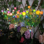 Solar‑Powered Gardenia Flower Stake Lights, Multi‑Color Changing Waterproof Realistic Ground‑Mounted Outdoor Landscape Lamps