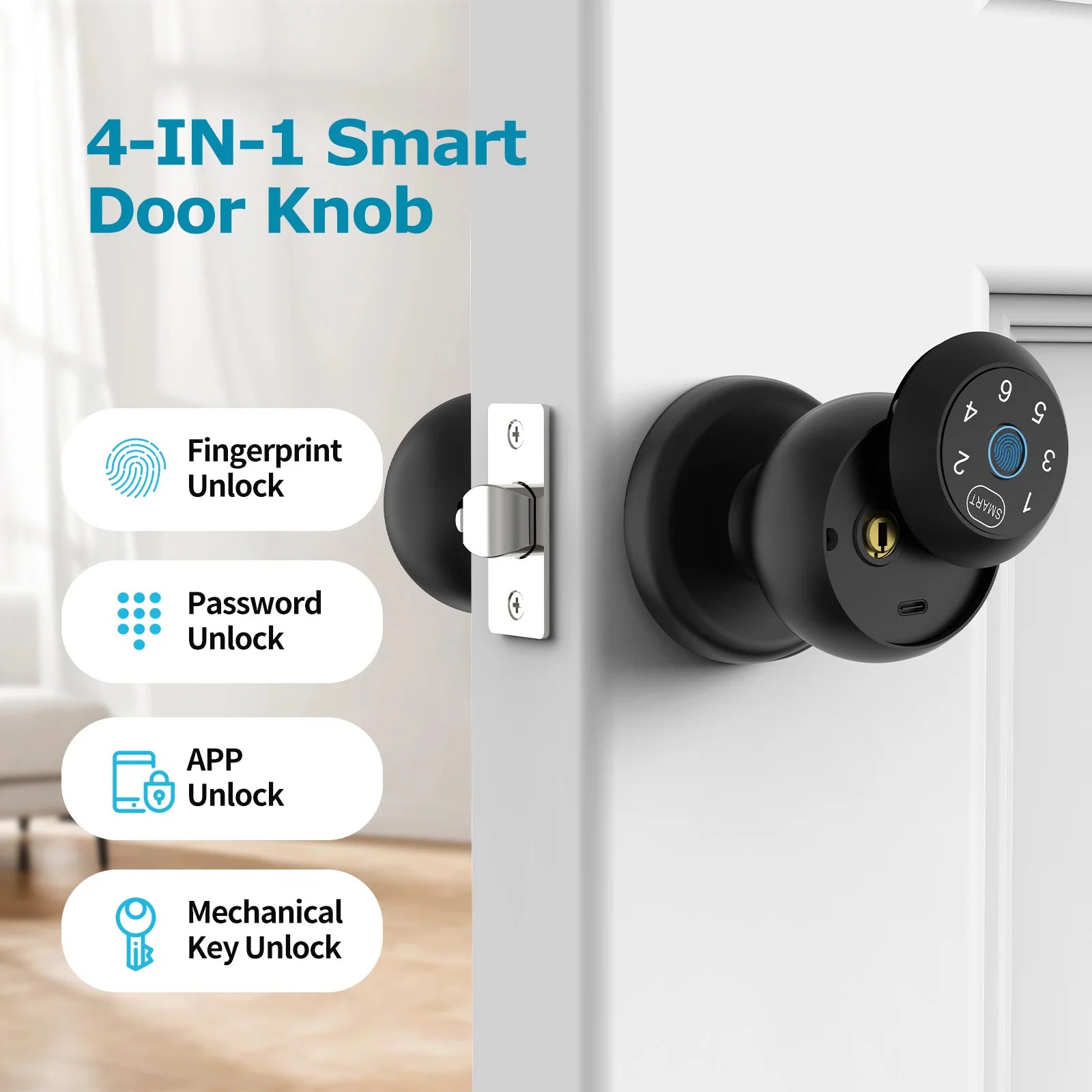 Smart Door Lock Fingerprint App Passcode Touchscreen Keypad
