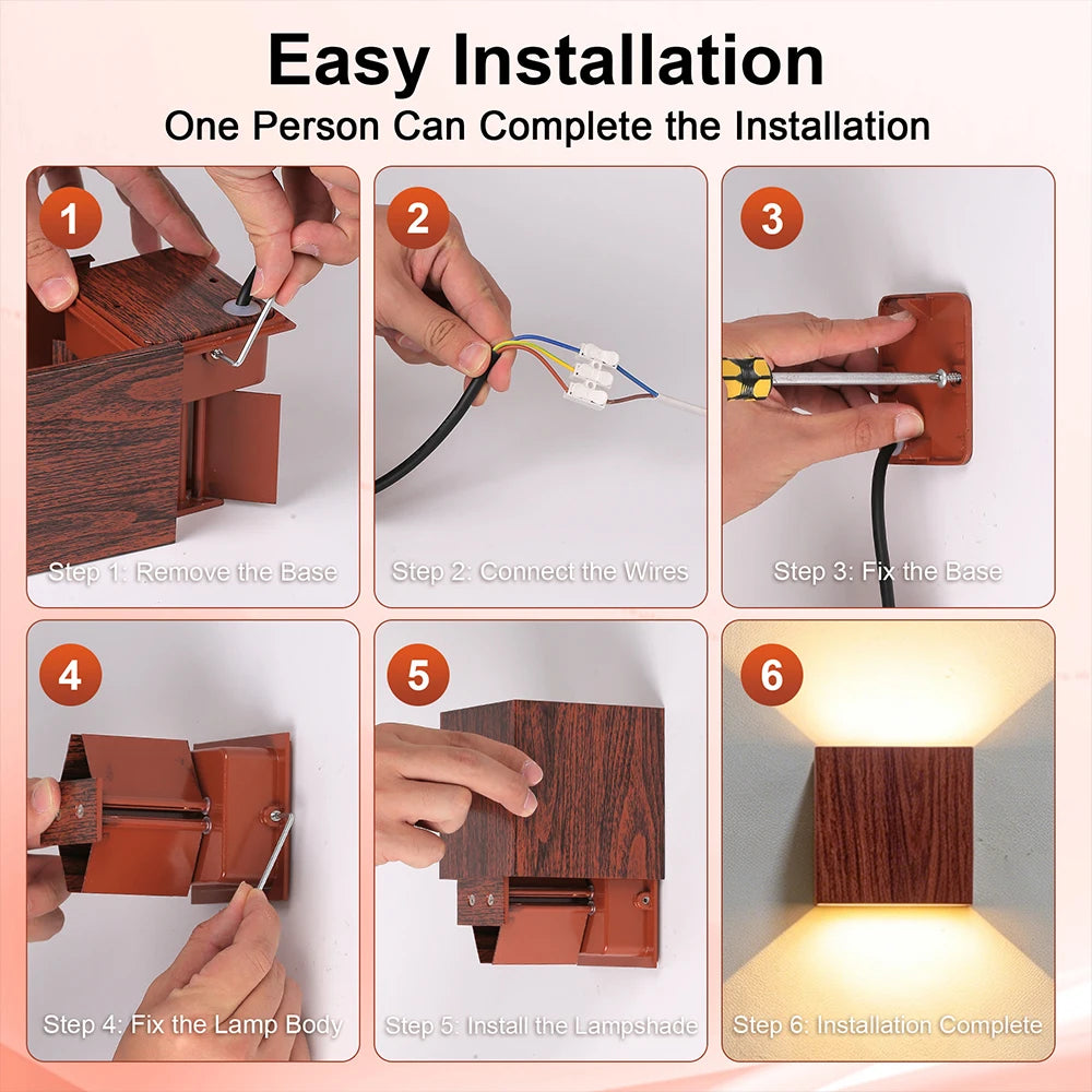 Outdoor Wall Sconce COB LED Waterproof 3000K Warm White Exterior Garden Porch Lamp