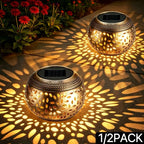 Solar Metal Garden Lanterns Outdoor Decorative Table Light Patio Path Yard Decor