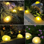 Solar Cobblestone Garden Light Waterproof Decorative Patio Yard Pathway Stone Lamp