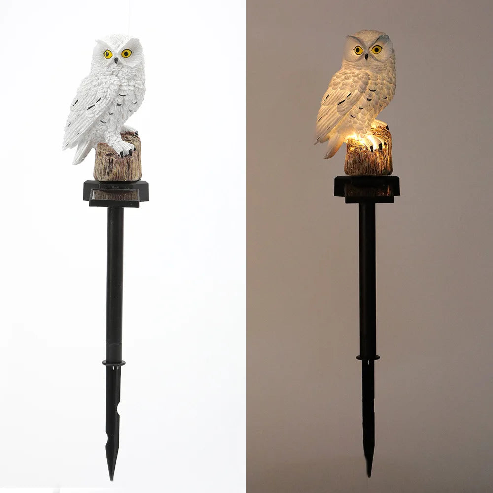 Solar Owl Garden Light LED Outdoor IP44 Resin Lawn Patio Farm Pond Landscape Decor