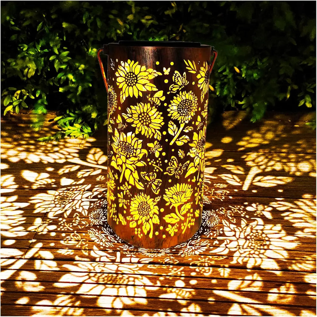Solar Sunflower Shadow Light Outdoor Waterproof LED Pathway Lawn Garden Patio Decor