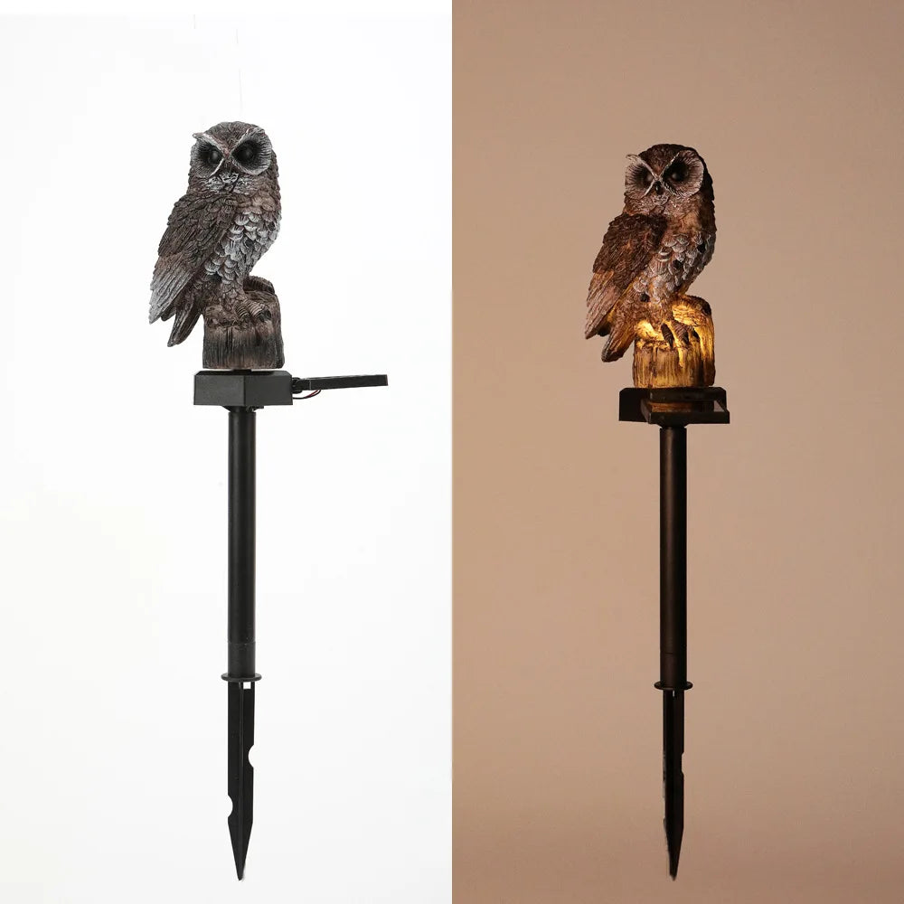 Solar Owl Garden Light LED Outdoor IP44 Resin Lawn Patio Farm Pond Landscape Decor