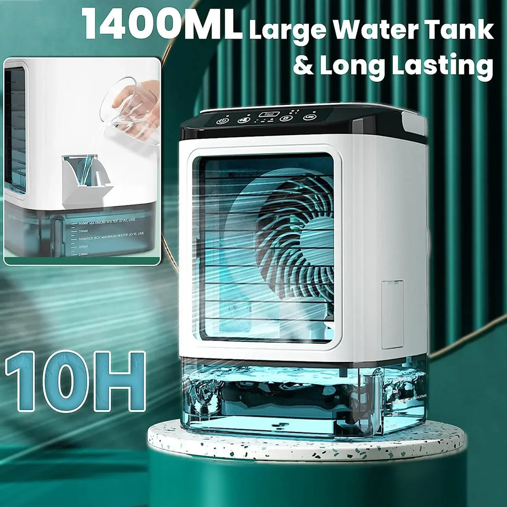 Portable Desktop Air Cooler Fan Dual Spray Ultrasonic 3-Speed