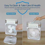 3-in-1 Mini Air Cooler Fan LED Night Light Portable USB Indoor