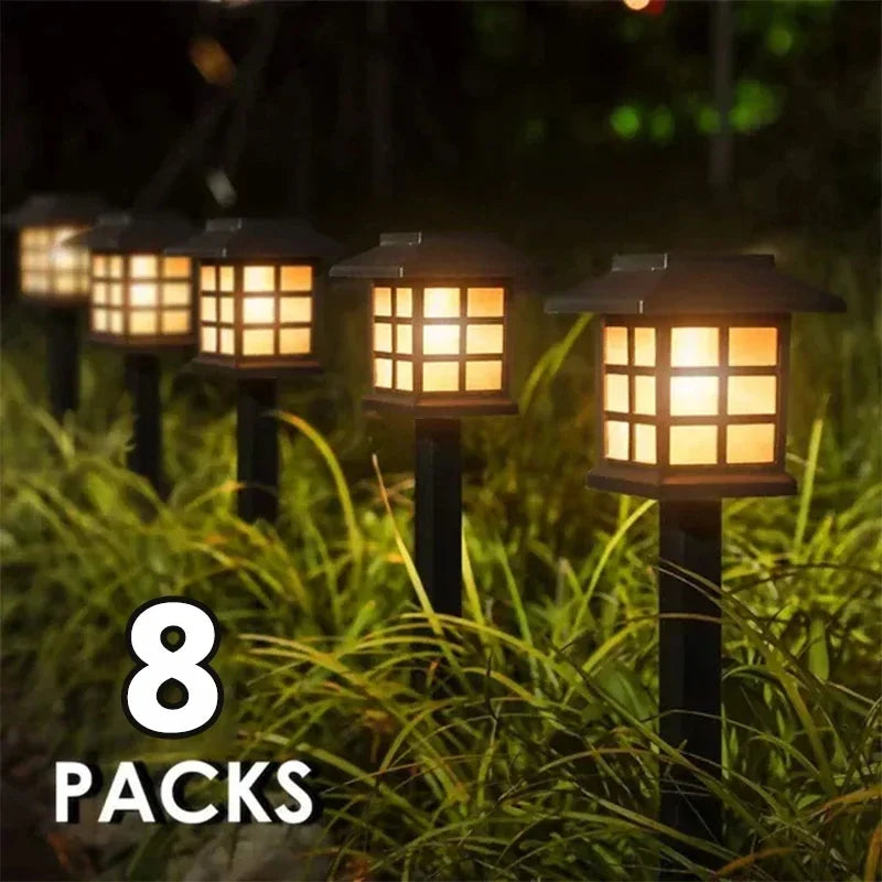 Solar LED Pathway Lights Outdoor Waterproof Garden Walkway Driveway Stake Lamps