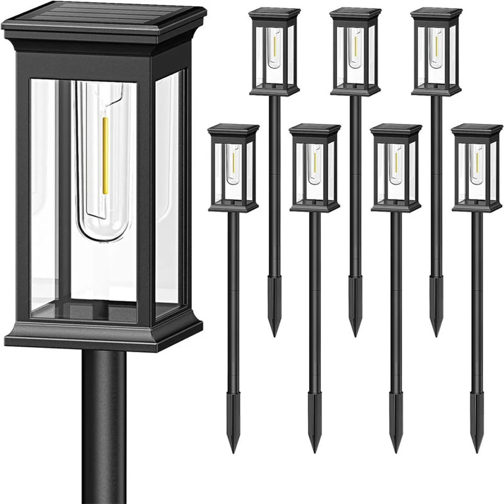 Solar Path Lights Outdoor IP65 Waterproof LED Landscape Lighting for Driveway Lawn
