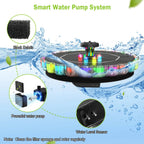 Solar Bird Bath Fountain 3.5W LED Ring Light Outdoor Pond Pool Patio Garden Pump