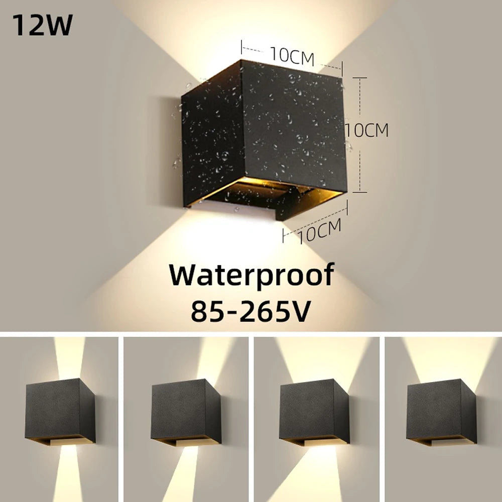 Outdoor Wall Sconce COB LED Waterproof 3000K Warm White Exterior Garden Porch Lamp