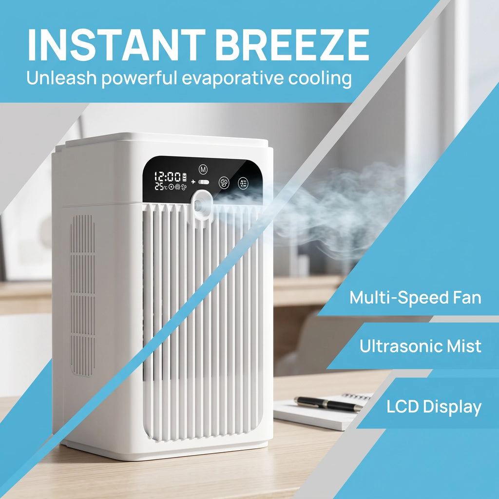 Mini USB Desktop Fan Portable 3000mAh Rechargeable Water Tank