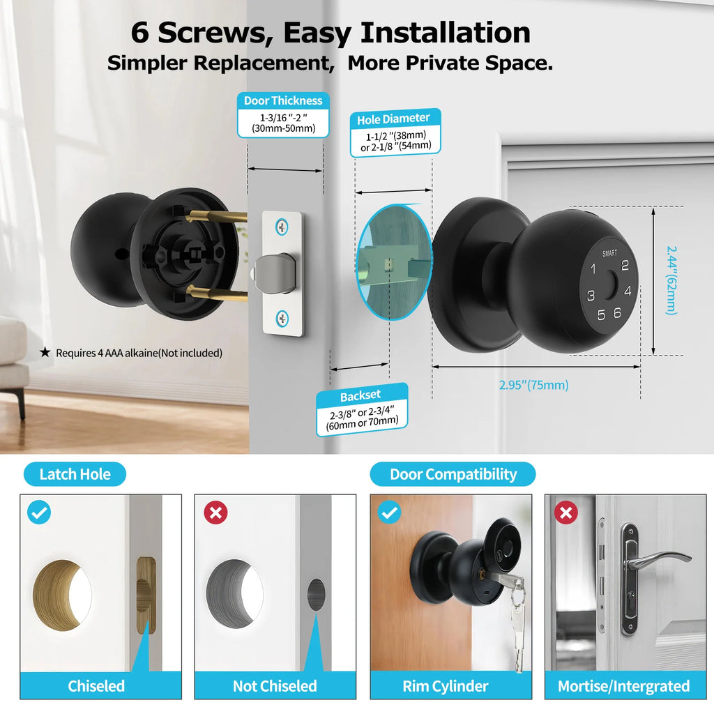 Smart Door Lock Fingerprint App Passcode Touchscreen Keypad