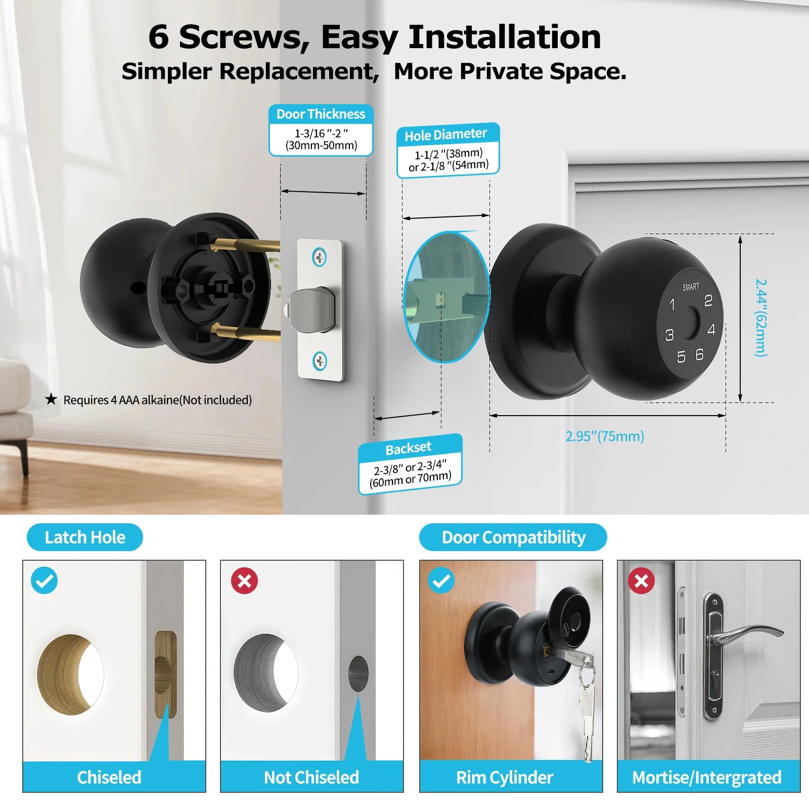 Smart Door Lock Fingerprint App Passcode Touchscreen Keypad