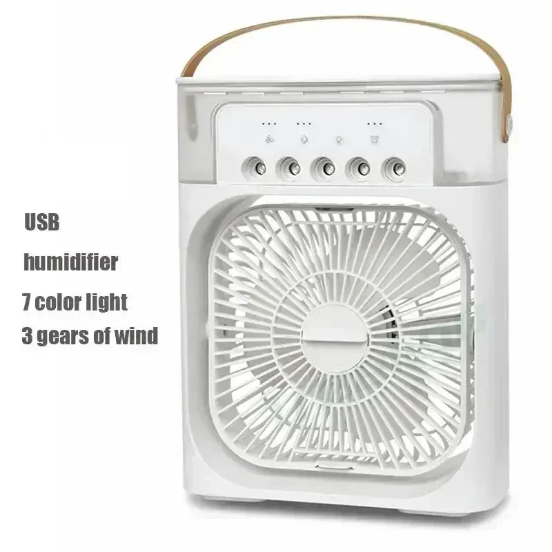 3-in-1 Mini Air Cooler Fan LED Night Light Portable USB Indoor