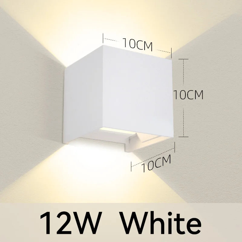 Outdoor Wall Sconce COB LED Waterproof 3000K Warm White Exterior Garden Porch Lamp