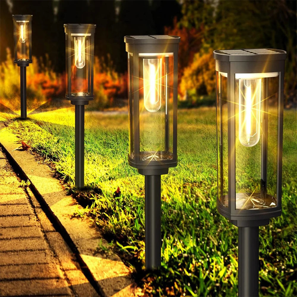 Solar Path Lights Outdoor IP65 Waterproof LED Landscape Lighting for Driveway Lawn