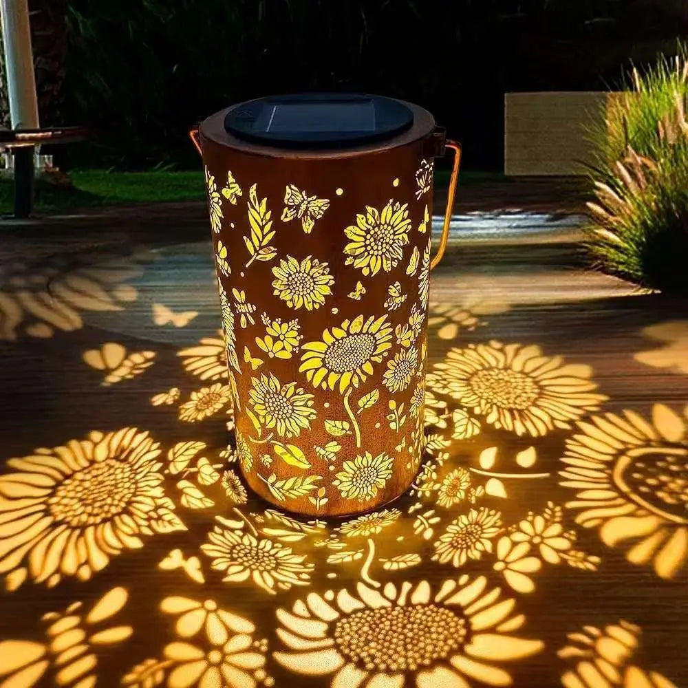 Solar Sunflower Shadow Light Outdoor Waterproof LED Pathway Lawn Garden Patio Decor