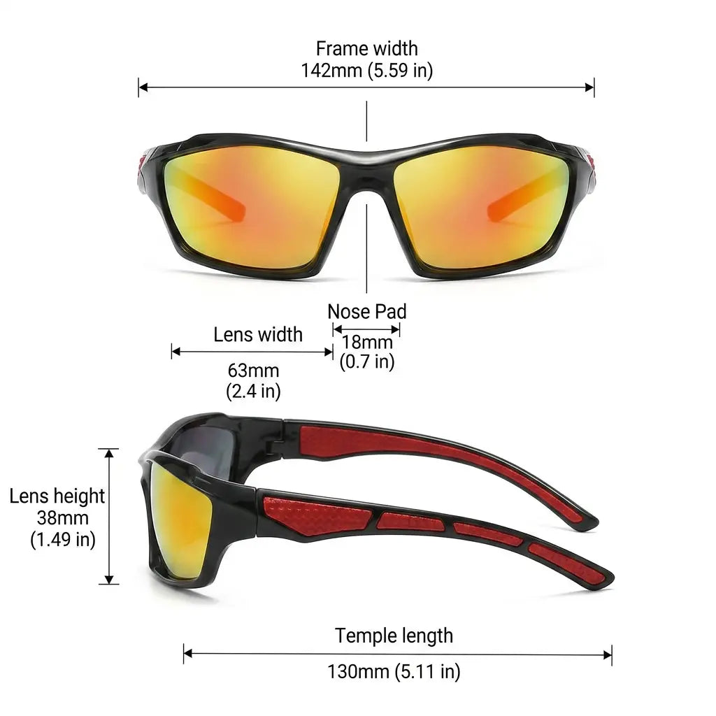 Polarized Sport Sunglasses – Wraparound Mirrored Lens UV400