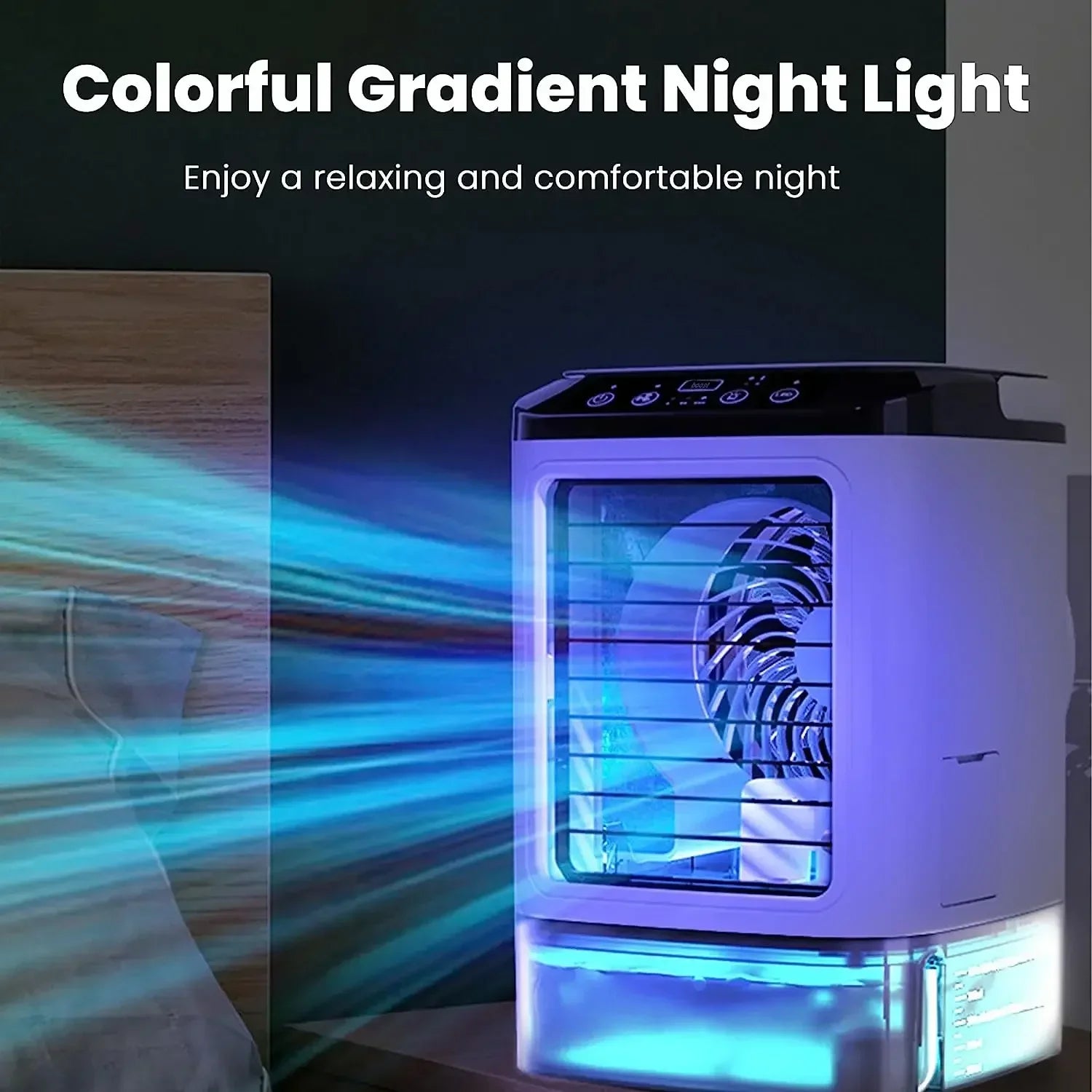 Portable Desktop Air Cooler Fan Dual Spray Ultrasonic 3-Speed