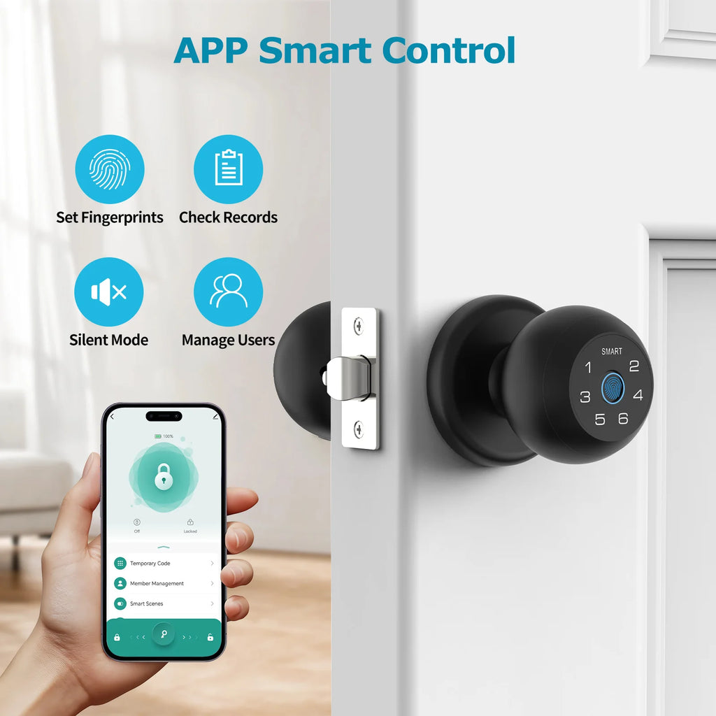 Smart Door Lock Fingerprint App Passcode Touchscreen Keypad