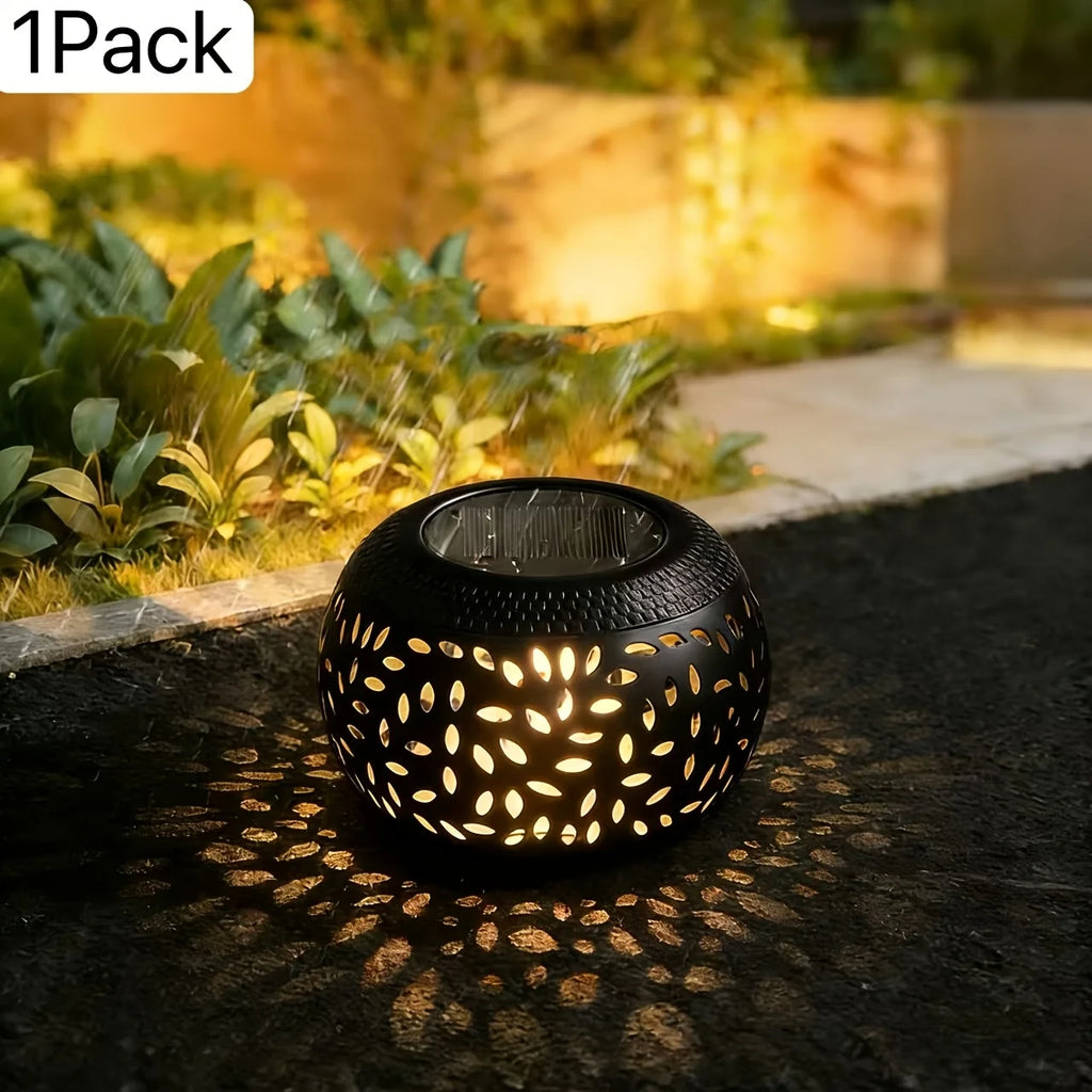 Solar Metal Garden Lanterns Outdoor Decorative Table Light Patio Path Yard Decor