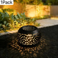 Solar Metal Garden Lanterns Outdoor Decorative Table Light Patio Path Yard Decor