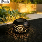 Solar Metal Garden Lanterns Outdoor Decorative Table Light Patio Path Yard Decor