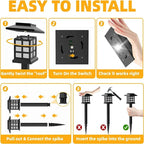 Solar LED Pathway Lights Outdoor Waterproof Garden Walkway Driveway Stake Lamps